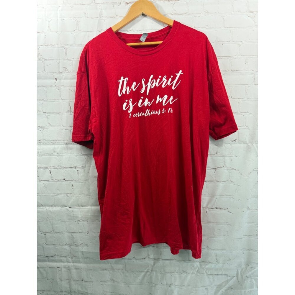 Next Level Inspirational Tee Unisex Size XXL Red “The Spirit is in Me” 1 Corint